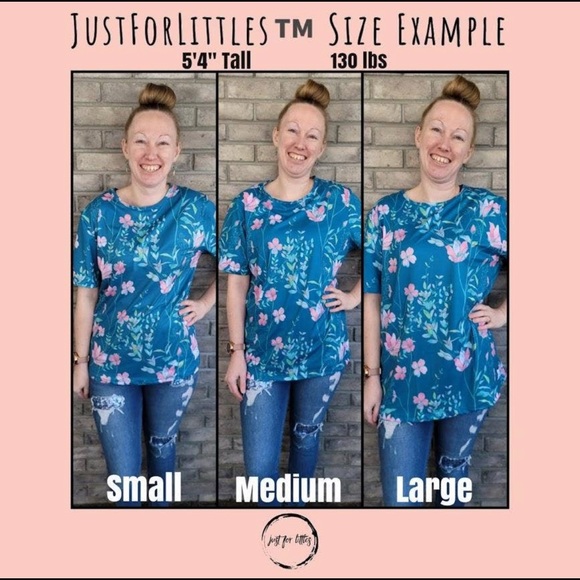 Ladies Feminine Mom & Me Blue and Pink Floral Short Sleeved Shirt - Picture 3 of 4